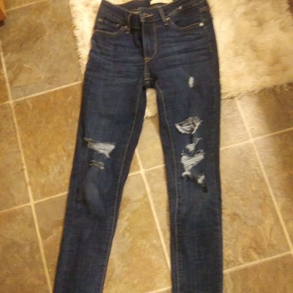 Levi's 711 dark destroyed skinny jeans